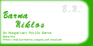 barna miklos business card